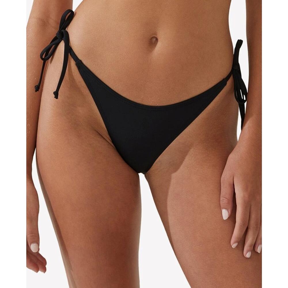 COTTON ON Women's Black Side-Tie Brazilian Bikini Bottom Size XL